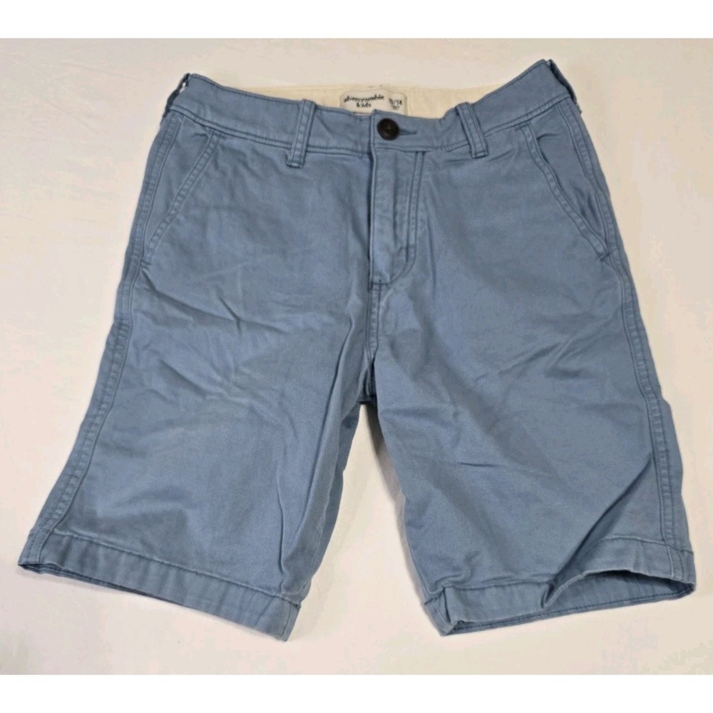 Abercrombie Kids Boy's Size 13/14‎ Blue Chino Shorts Adjustable Waist Pockets